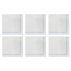 Papersoft Napkins Fringe Light Blue Cocktail Napkins (pack Of 20) - Set Of 6