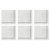 Papersoft Napkins Florentine Light Gray Cocktail Napkins (pack Of 20) - Set Of 6