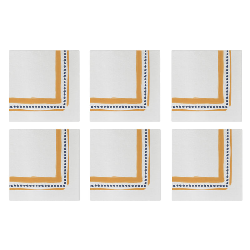 Papersoft Napkins Campagna Orange Cocktail Napkins (pack Of 20) - Set Of 6