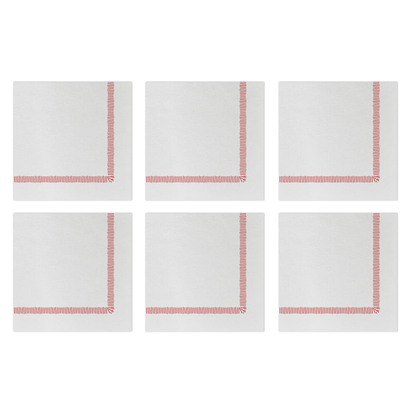 Papersoft Napkins Fringe Red Cocktail Napkins (pack Of 20) - Set Of 6