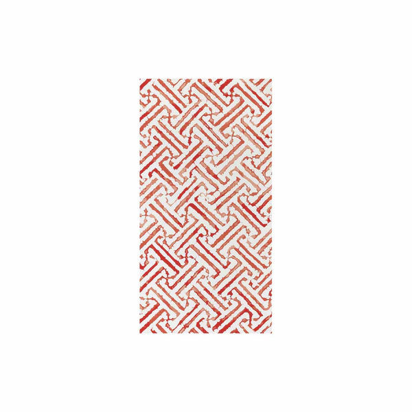 Papersoft Napkins Greek Key Red Guest Towels (Pack of 20)