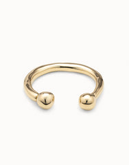Bangle Bracelet With Double Ball - Gold