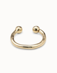 Bangle Bracelet With Double Ball - Gold