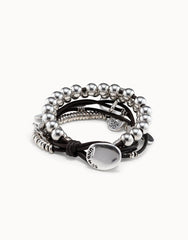 Leather Beaded Bracelet With Charms
