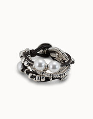 Leather Beaed Bracelet With Pearls