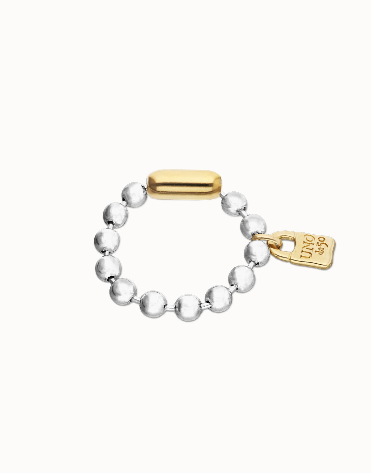 Sterling Silver Plated Ball Bracelet With Clasp And Lock In 18K Gold