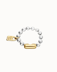 Sterling Silver Plated Ball Bracelet With Clasp And Lock In 18K Gold