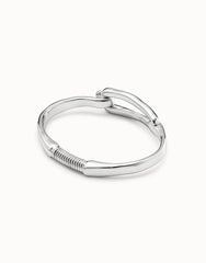 Bangle Bracelet With Buckle - Silver