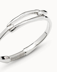 Bangle Bracelet With Buckle - Silver