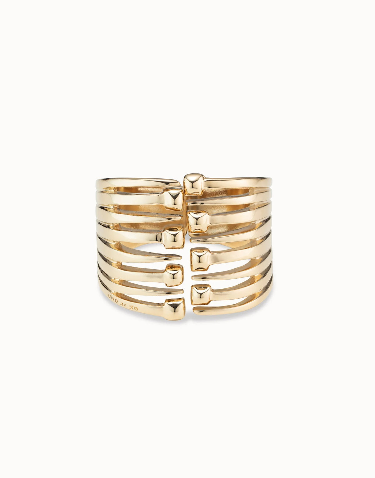 Bangle Bracelet With Multiple Nail Heads - Gold