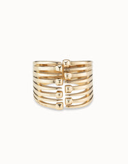 Bangle Bracelet With Multiple Nail Heads - Gold