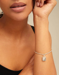 Oval Link Chain Charm Bracelet - Gold