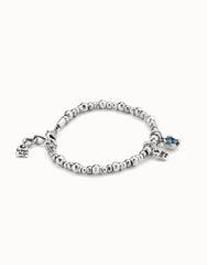 Beaded Stretch Bracelet With Blue Crystal
