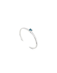 Cuff Bracelet With Blue Cubic Zirconia - Silver