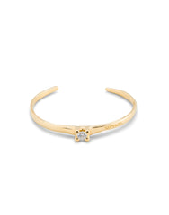 Cuff Bracelet With Blue Cubic Zirconia - Gold