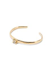 Cuff Bracelet With Blue Cubic Zirconia - Gold