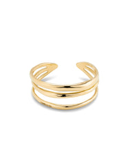 Triple Strand Cuff Bracelet - Gold
