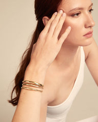 Triple Strand Cuff Bracelet - Gold