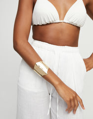 Bangle Bracelet Pleated In Gold 18K In The Shape Of A Stingray