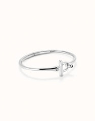 Bangle Bracelet With White Topaz - Silver
