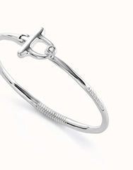 Bangle Bracelet With White Topaz - Silver