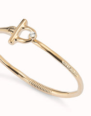 Bangle Bracelet With White Topaz - Gold