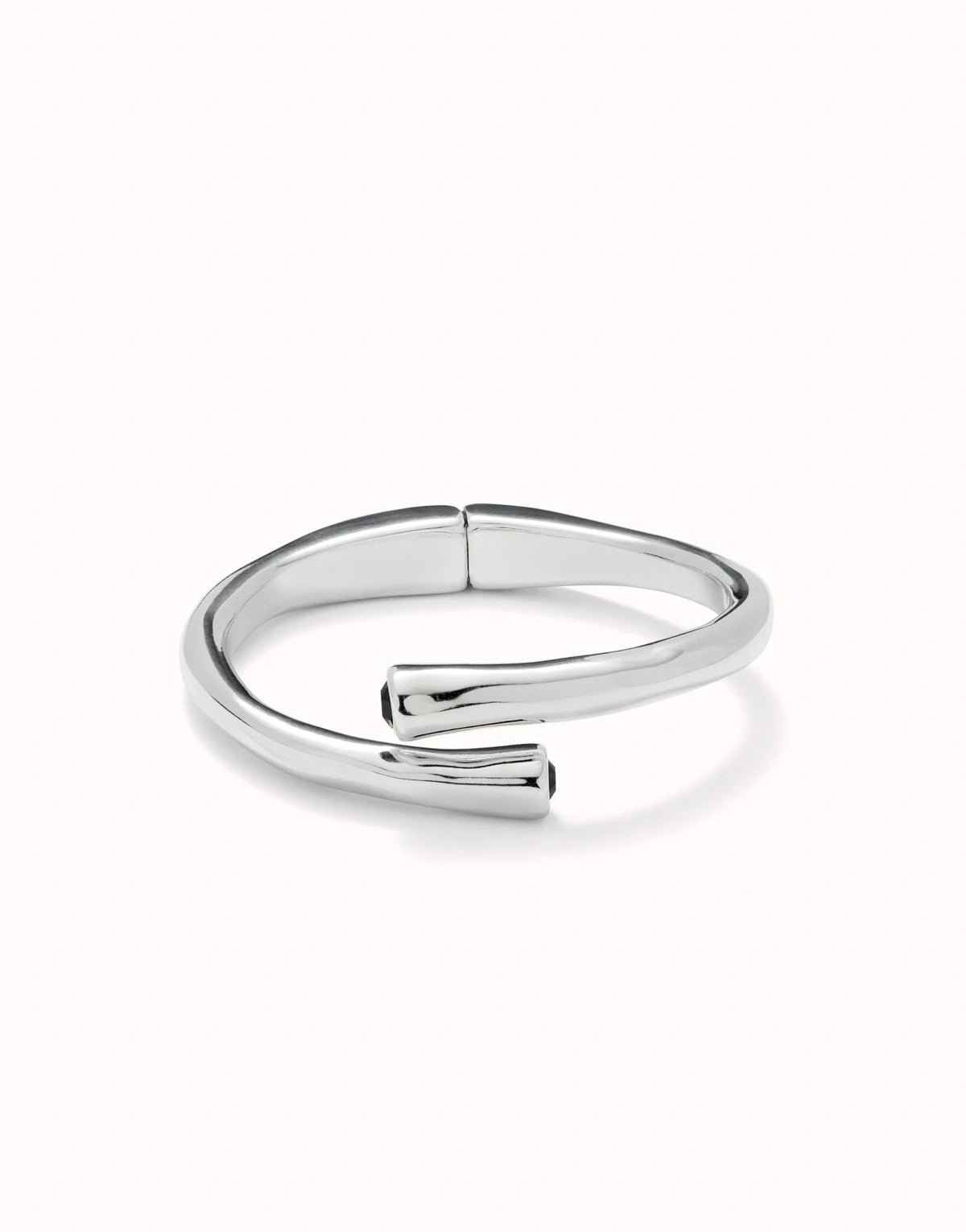 Bangle Bracelet With Two Black Crystal