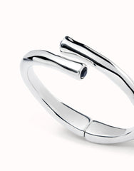 Bangle Bracelet With Two Black Crystal