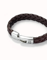 Braided Leather Bracelet With Clasp
