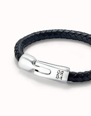 Multi Strand Leather Bracelet With Two Circles