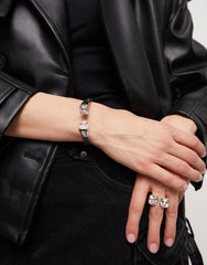 Cuff Bracelet With White Crystal