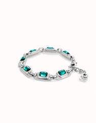Chain Bracelet With Green Crystals