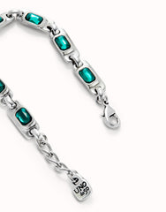 Chain Bracelet With Green Crystals