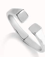 Bangle Bracelet With Square Shape - Silver