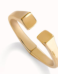 Bangle Bracelet With Square Shape - Gold