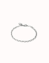 Mid-Sized Link Charm Chain Bracelet - Silver