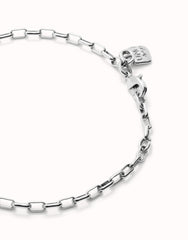 Mid-Sized Link Charm Chain Bracelet - Silver