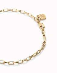 Mid-Sized Link Charm Chain Bracelet - Gold