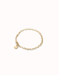 Mid-Sized Link Charm Chain Bracelet - Gold