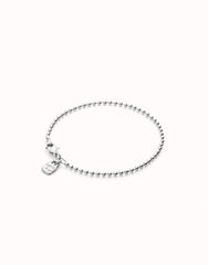 Beaded Chain Charm Bracelet - Silver