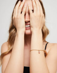 Beaded Chain Charm Bracelet - Gold