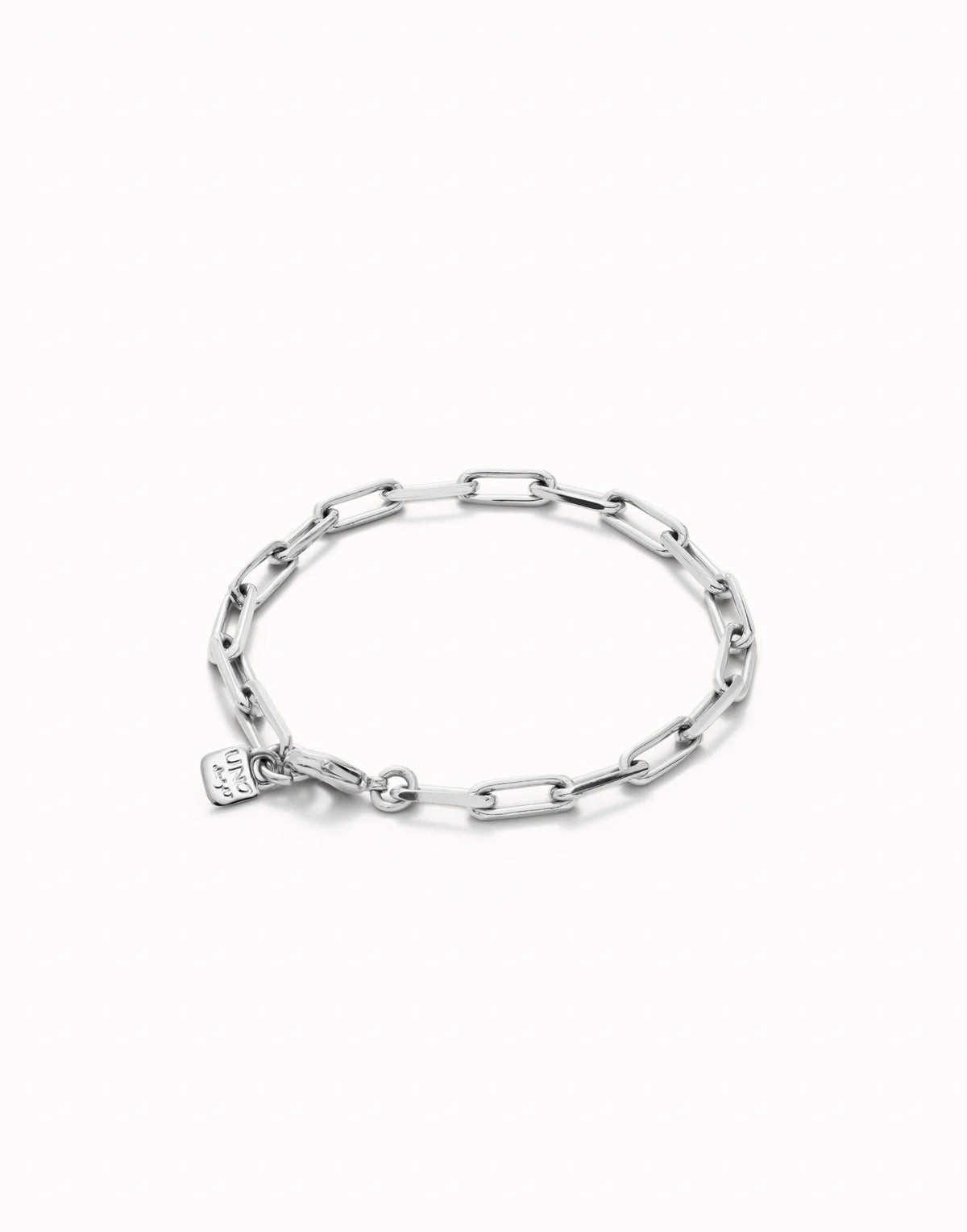 Rectangular Link Chain Bracelet - Silver