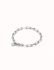 Rectangular Link Chain Bracelet - Silver