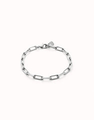 Rectangular Link Chain Bracelet - Silver