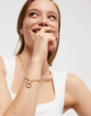 Rectangular Link Chain Bracelet - Gold