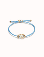 Blue Thread Bracelet With 18K Gold Plated Shell Pearl