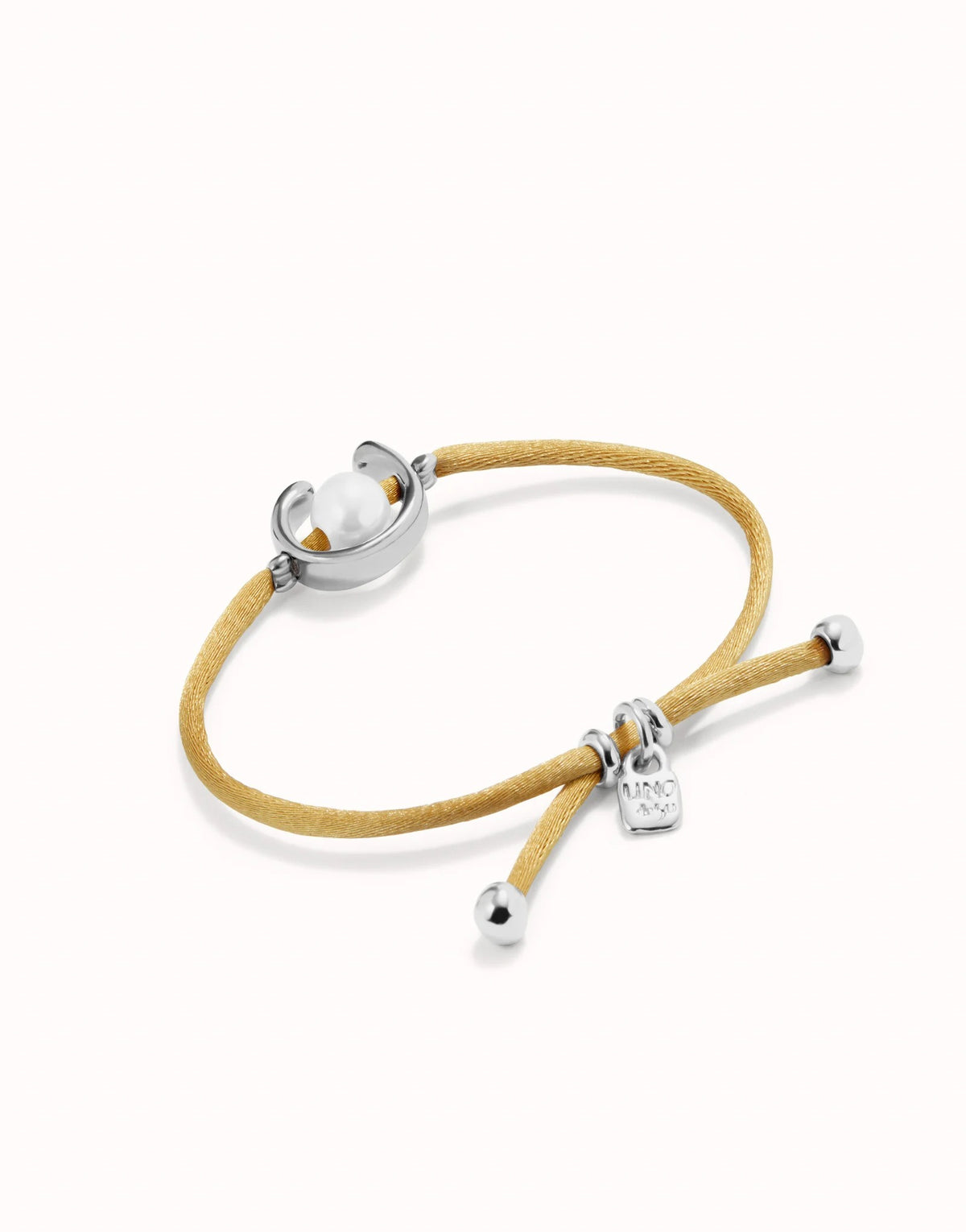 Camel Thread Bracelet With Pearl Shell - Silver