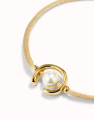 Camel Thread Bracelet With 18K Gold Plated Shell Pearl