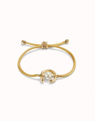 Camel Thread Bracelet With 18K Gold Plated Shell Pearl