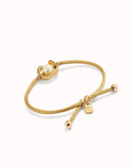 Camel Thread Bracelet With 18K Gold Plated Shell Pearl